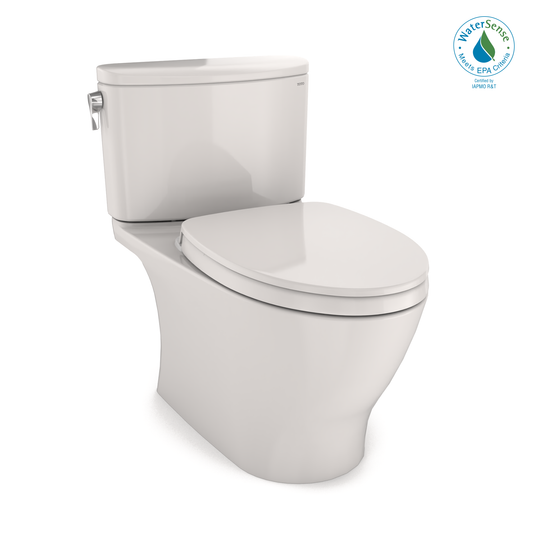 TOTO MS442124CUFG#11 Nexus 1G Two-Piece Elongated 1.0 GPF Universal Height Toilet with CEFIONTECT and SS124 SoftClose Seat , Colonial White