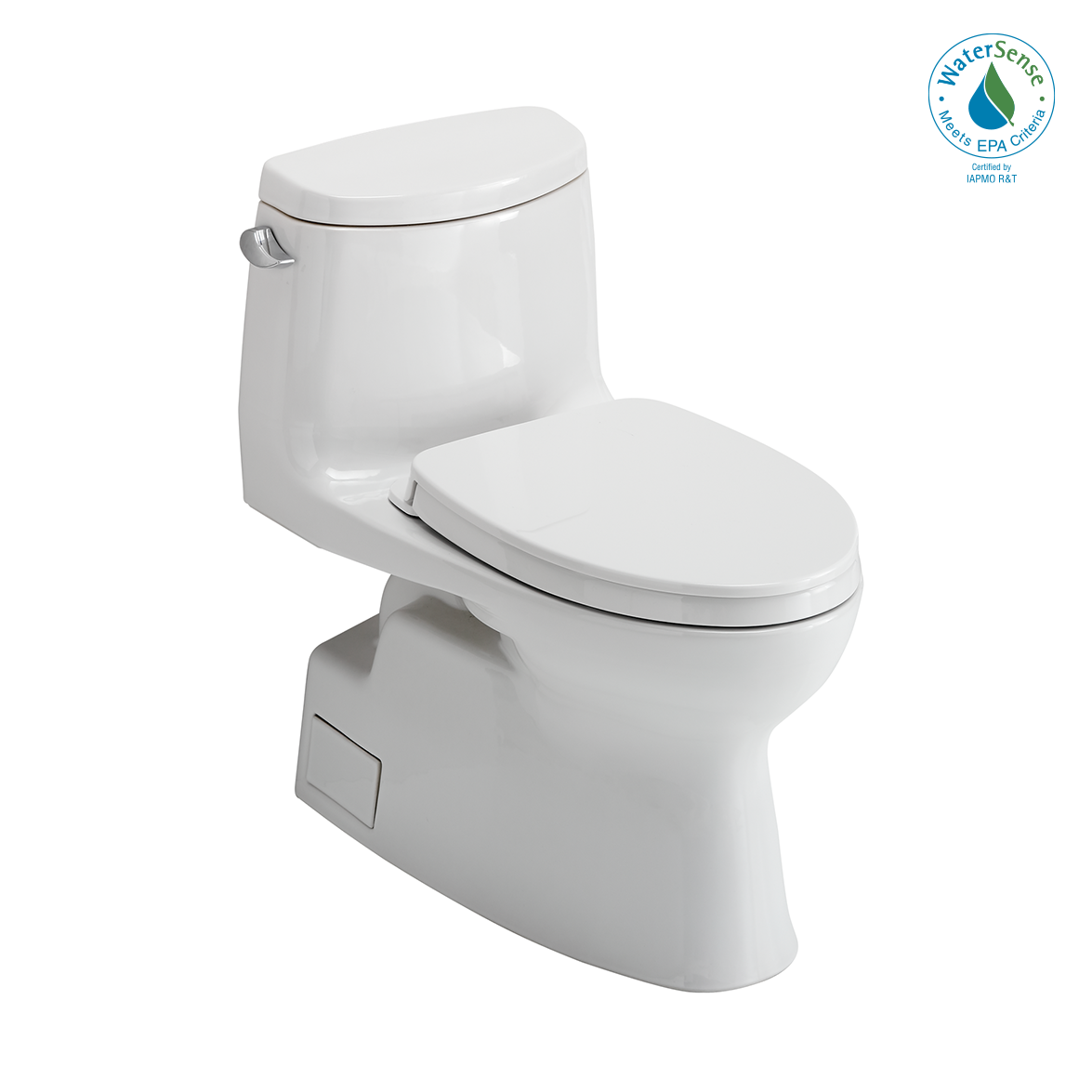 TOTO MS614124CEFG#01 Carlyle II One-Piece Elongated 1.28 GPF Universal Height Toilet with CEFIONTECT and SS124 SoftClose Seat , Cotton White