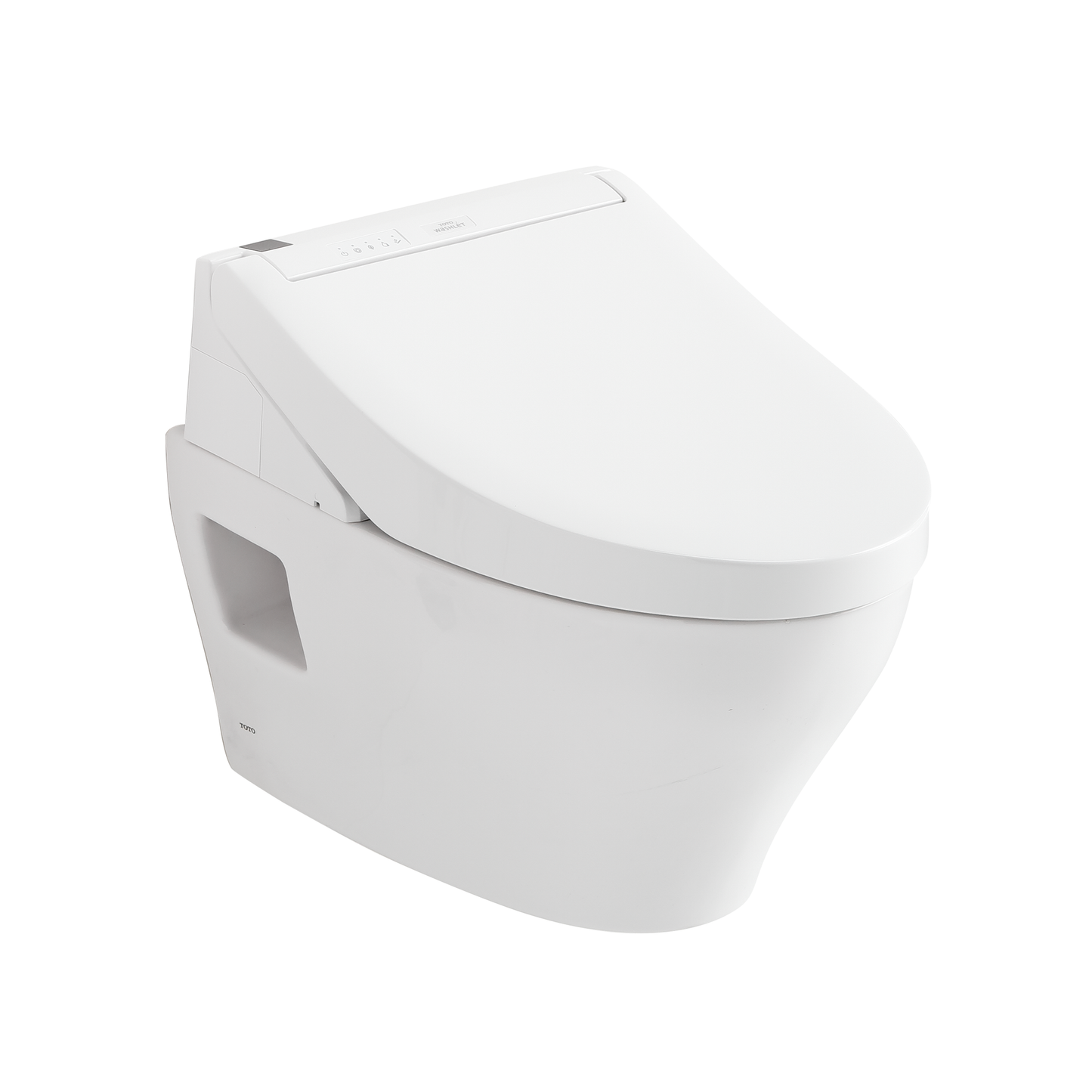 TOTO CWT4283084CMFG#MS WASHLET+ EP Wall-Hung Elongated Toilet and WASHLET C5 Bidet Seat and DuoFit In-Wall 0.9 and 1.28 GPF Dual-Flush Tank System , Matte Silver