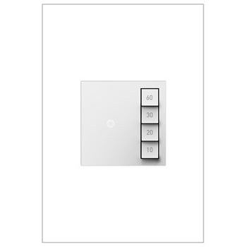 LEGRAND ASTM2W2 ADORNE  Timer Switch, Manual On/Timed Off, White, with Microban