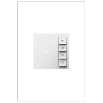LEGRAND ASTM2W2 ADORNE  Timer Switch, Manual On/Timed Off, White, with Microban