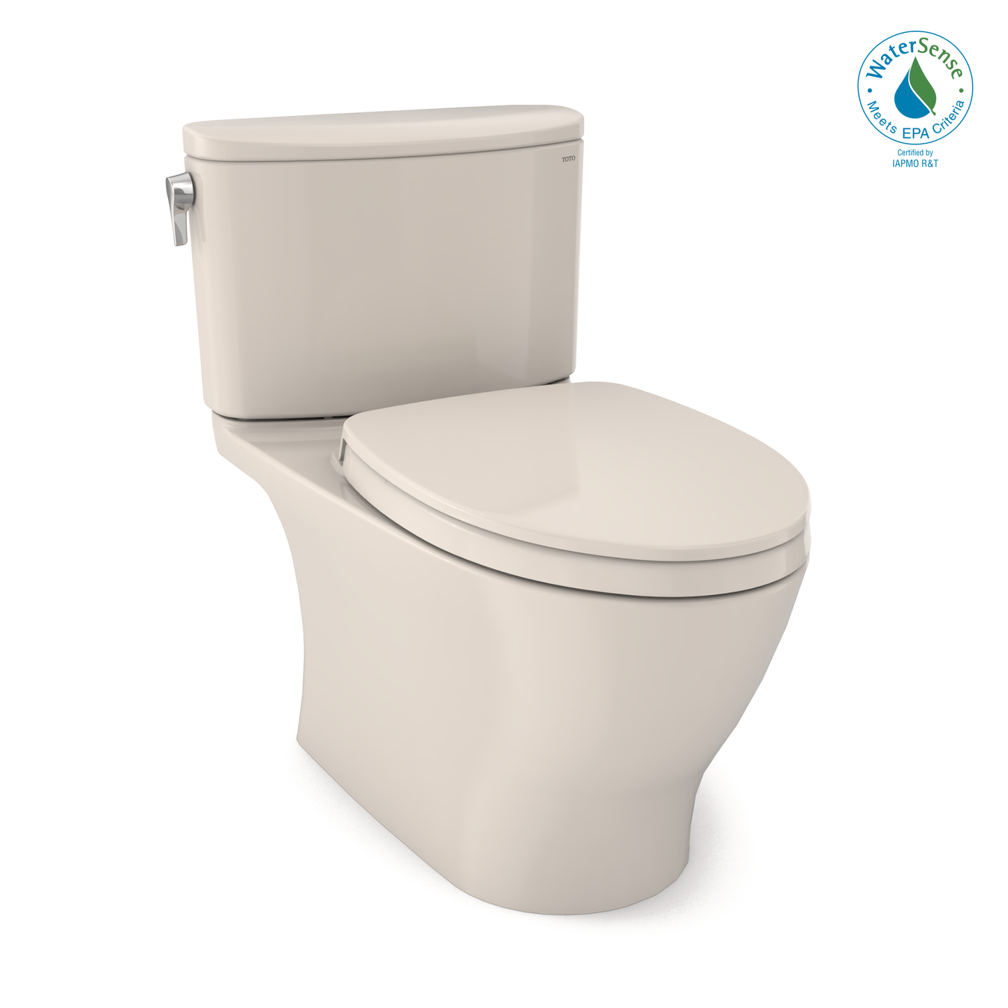 TOTO MS442124CEFG#12 Nexus Two-Piece Elongated 1.28 GPF Universal Height Toilet with CEFIONTECT and SS124 SoftClose Seat , Sedona Beige