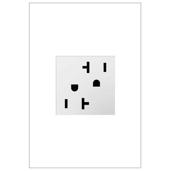 LEGRAND ARTR202W4 ADORNE  20A Dual Tamper-Resistant Outlet, White