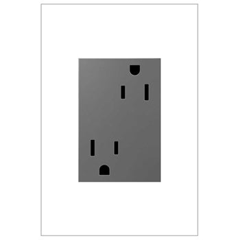 LEGRAND ARTR153M4 ADORNE  15A Dual Tamper-Resistant Plus-Size Outlet,Magnesium