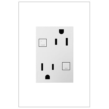 LEGRAND AGFTR2153W4 ADORNE  Plus Size Tamper-Resistant 15A Duplex Self-Test GFCI Receptacles, White