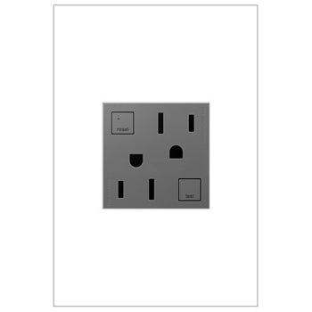 LEGRAND AGFTR2152M4 ADORNE  Tamper-Resistant 15A Duplex Self-Test GFCI Receptacles, Magnesium