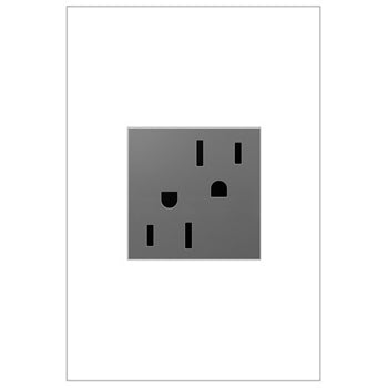 LEGRAND ARTR152M4 ADORNE  15A Dual Tamper-Resistant Outlet, Magnesium