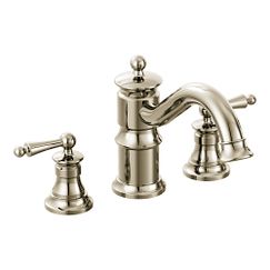 MOEN TS214NL Waterhill Polished Nickel Two-Handle Roman Tub Faucet