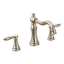 MOEN TS22103NL Weymouth  Two-Handle Roman Tub Faucet In Polished Nickel