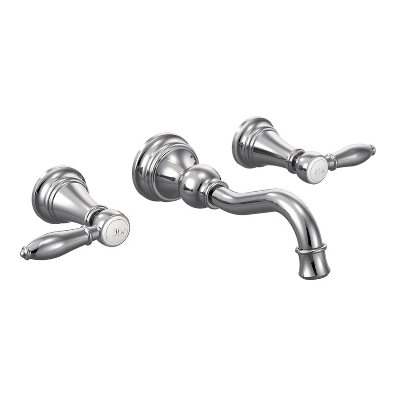MOEN TS42106 Weymouth Chrome Two-Handle Wall Mount Bathroom Faucet