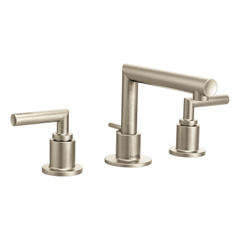 MOEN TS43002BN Arris Two-Handle Low Arc Bathroom Faucet - Brushed Nickel