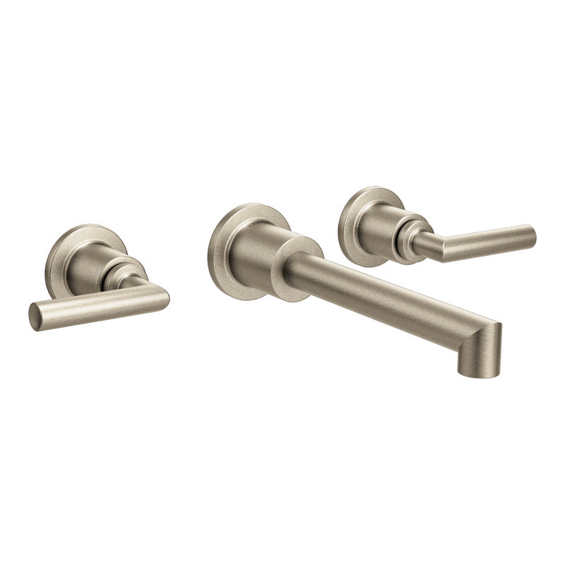 MOEN TS43003BN Arris Brushed Nickel Two-Handle Wall Mount Bathroom Faucet