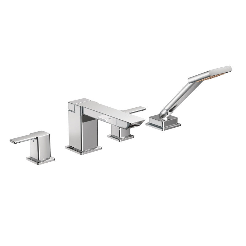 MOEN TS904 90 Degree Chrome Two-Handle Roman Tub Faucet Includes Hand Shower