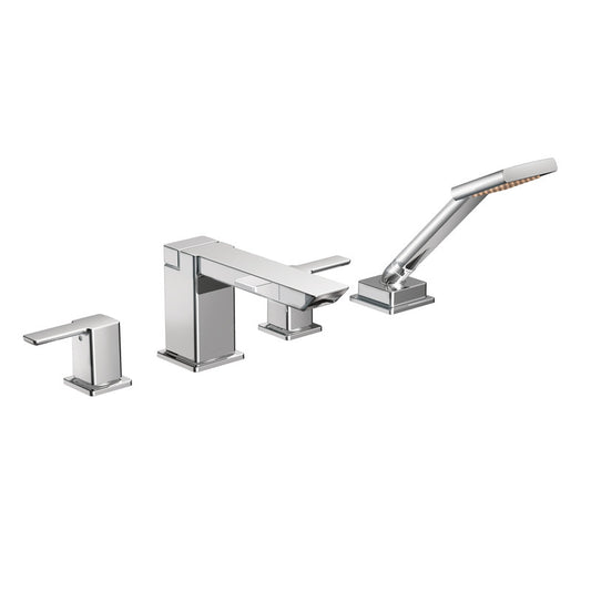 MOEN TS904 90 Degree Chrome Two-Handle Roman Tub Faucet Includes Hand Shower