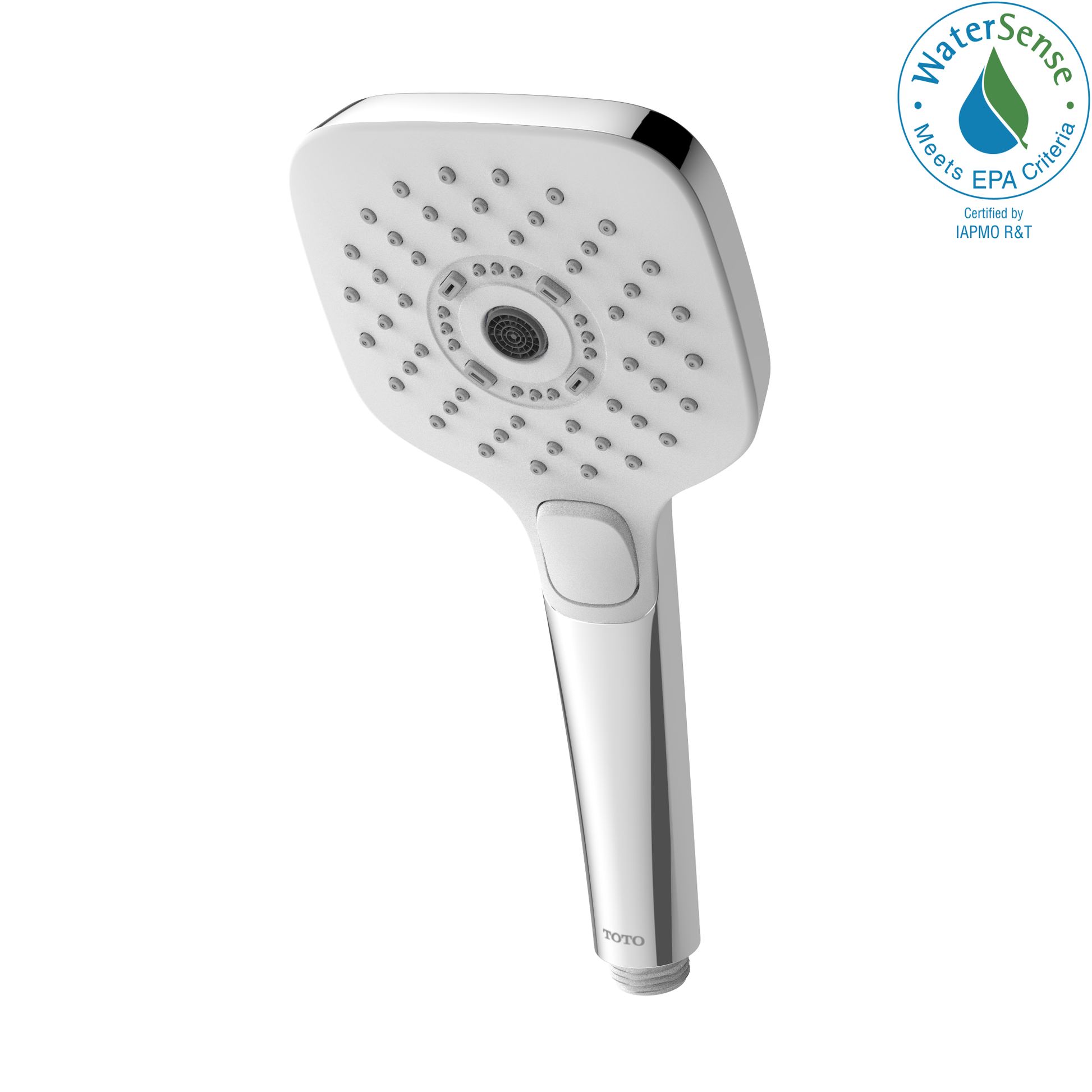 TOTO TBW02015U4#CP G Series 1.75 GPM Multifunction 4 inch Square Handshower with ACTIVE WAVE , Polished Chrome