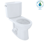 TOTO CST454CEFG#01 Drake II Two-Piece Elongated 1.28 GPF Universal Height Toilet with CEFIONTECT , Cotton White