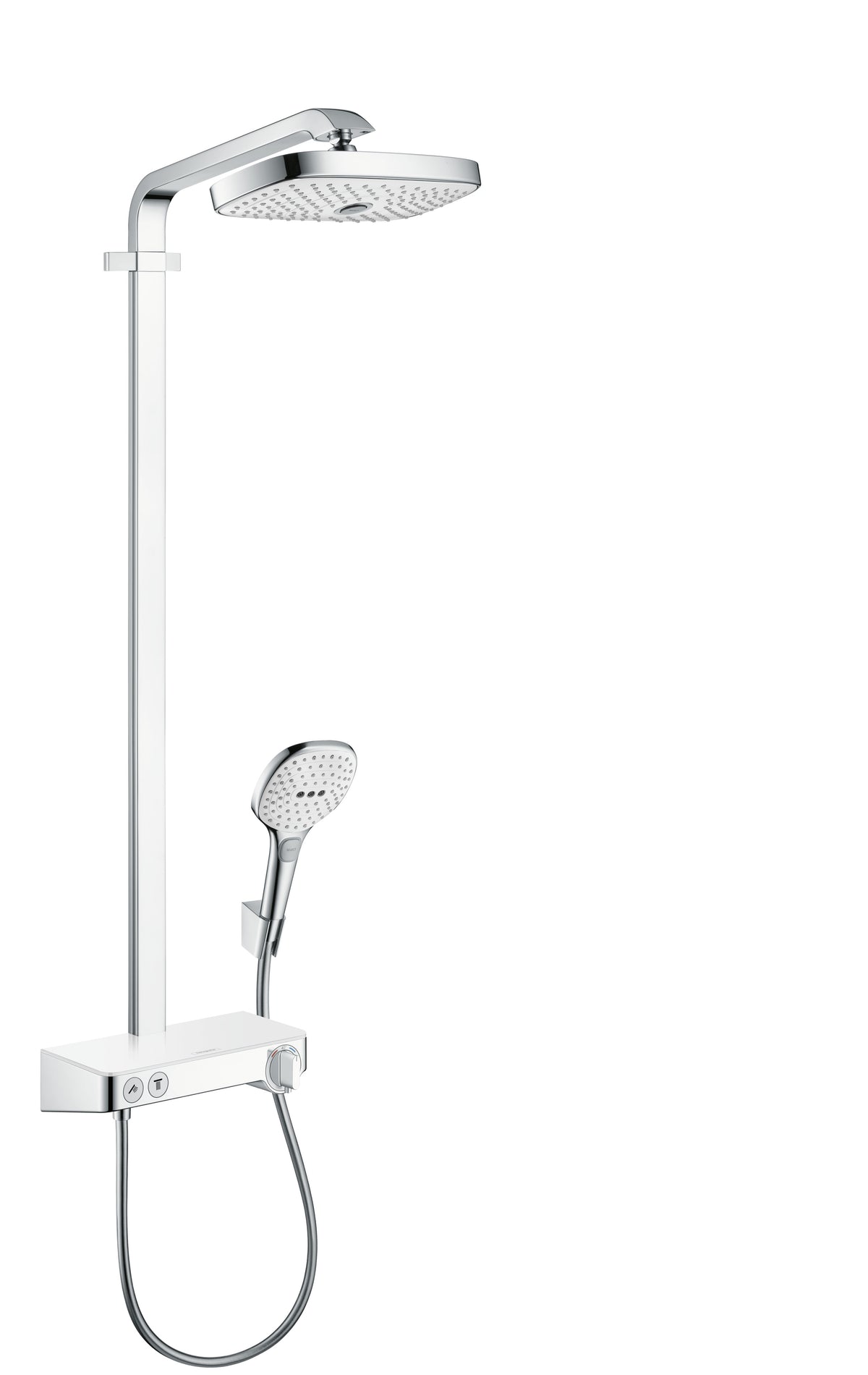 HANSGROHE 27126401 Raindance Select E Showerpipe 300 with Select Shower Controls, 2.0 GPM in White/Chrome