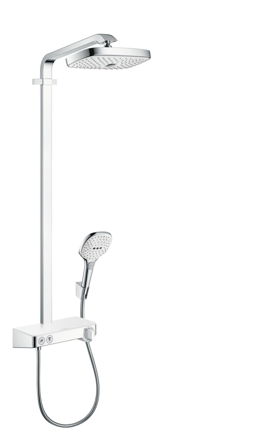 HANSGROHE 27126401 Raindance Select E Showerpipe 300 with Select Shower Controls, 2.0 GPM in White/Chrome