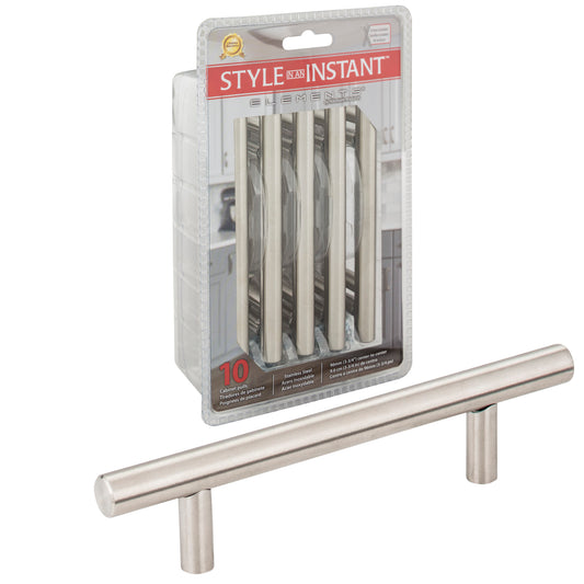ELEMENTS 154SS-R 96 mm Center-to-Center Hollow Stainless Steel Naples Retail Packaged Cabinet Bar Pull