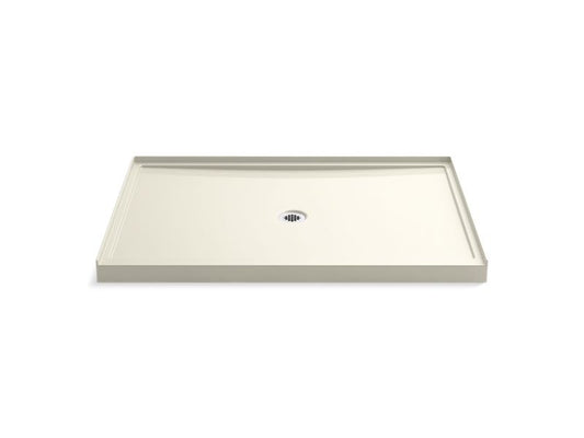 KOHLER K-8659-96 Biscuit Rely 60" x 42" single-threshold shower base with center drain