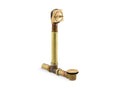 KOHLER Clearflo K-7161-AF-2MB Vibrant Brushed Moderne Brass 1-1/2" adjustable pop-up drain with above- or through-the-floor installations for 17"-24" deep baths
