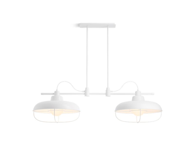 KOHLER K-23661-CH02-WHL Modern Farm Two-light linear chandelier