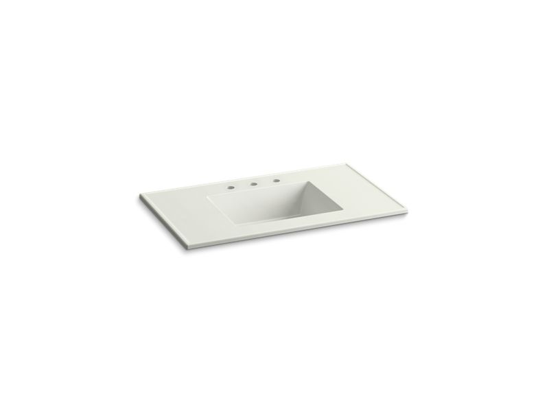 KOHLER K-2781-8-G82 Ceramic/Impressions 37" rectangular vanity-top bathroom sink with 8" widespread faucet holes