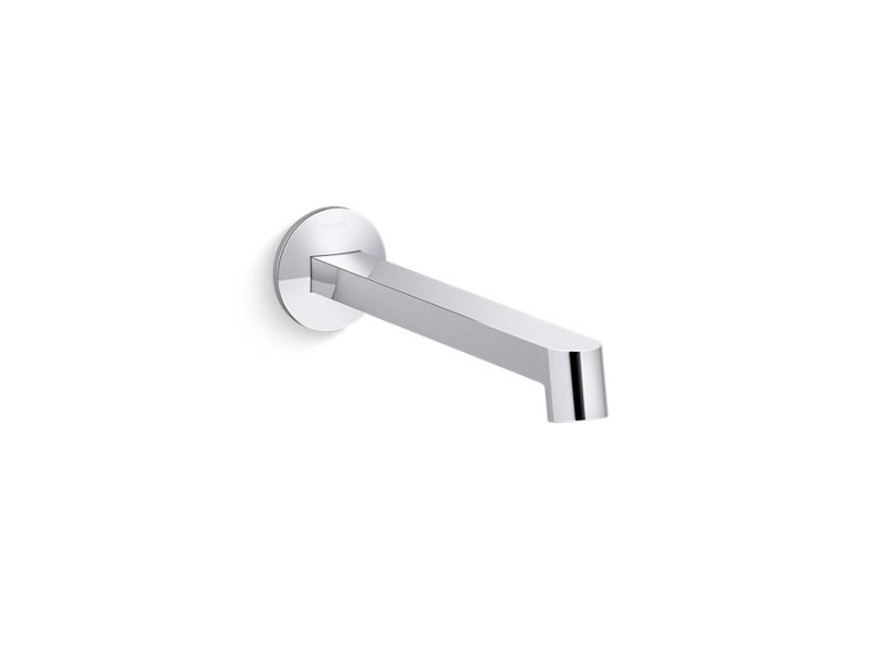 KOHLER K-T23889-CP Polished Chrome Components Wall-mount bathroom sink faucet spout with Row design, 1.2 gpm