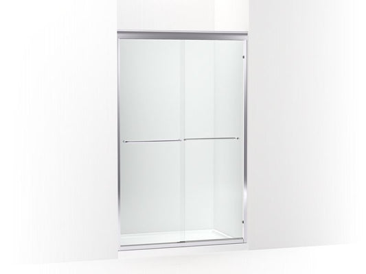 KOHLER K-702221-6L-SHP Bright Polished Silver Fluence 49" - 52" W x 75-23/32" H sliding shower door with 1/4" thick Crystal Clear glass
