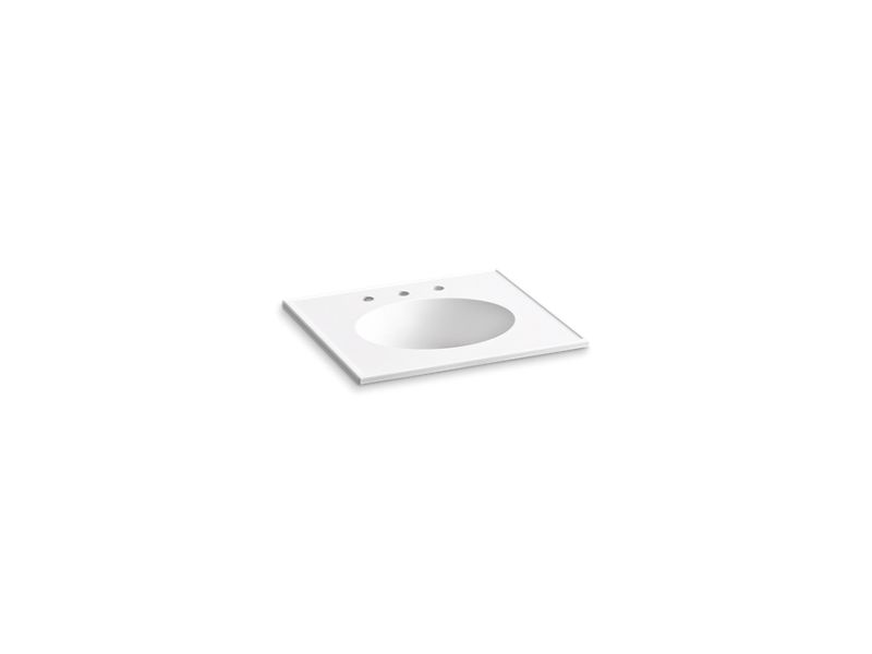 KOHLER K-2791-8-0 Ceramic/Impressions 25" oval vanity-top bathroom sink with 8" widespread faucet holes