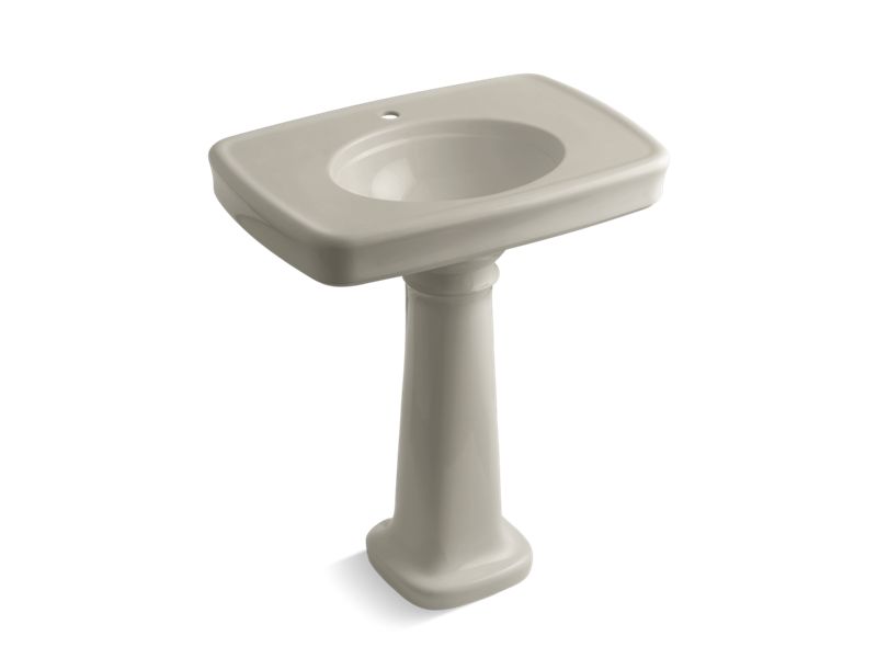 KOHLER K-2347-1-G9 Bancroft 30" pedestal bathroom sink with single faucet hole
