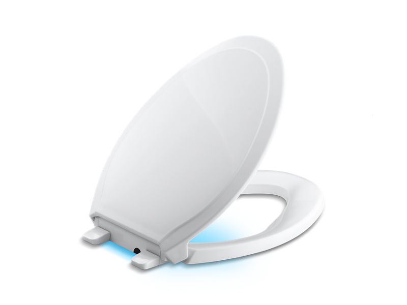 KOHLER K-24764-0 Rutledge Nightlight Quiet-Close Elongated toilet seat