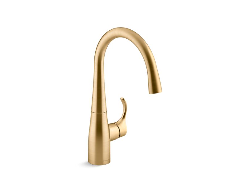 KOHLER K-22034-2MB Vibrant Brushed Moderne Brass Simplice Single-handle bar sink faucet