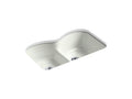KOHLER K-6626-6U-NY Langlade 33" x 22" x 9-5/8" Smart Divide undermount double-equal kitchen sink with 6 oversize faucet holes