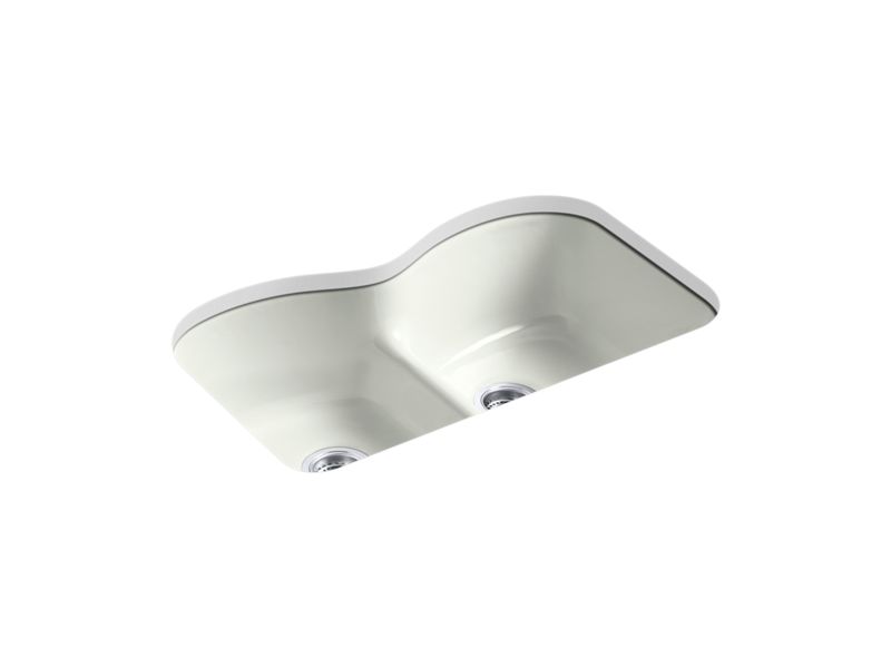 KOHLER K-6626-6U-NY Langlade 33" x 22" x 9-5/8" Smart Divide undermount double-equal kitchen sink with 6 oversize faucet holes
