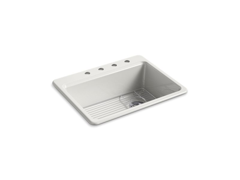 KOHLER K-8668-4A1-FF Sea Salt Riverby 27" top-mount single-bowl kitchen sink