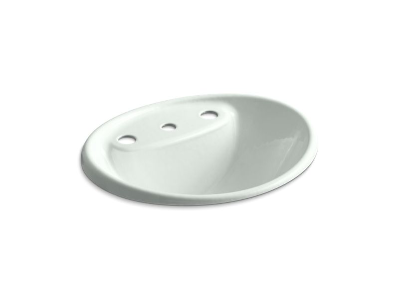 KOHLER K-2839-8-FF Tides Drop-in bathroom sink with 8" widespread faucet holes