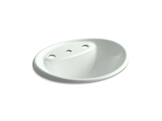 KOHLER K-2839-8-FF Tides Drop-in bathroom sink with 8" widespread faucet holes