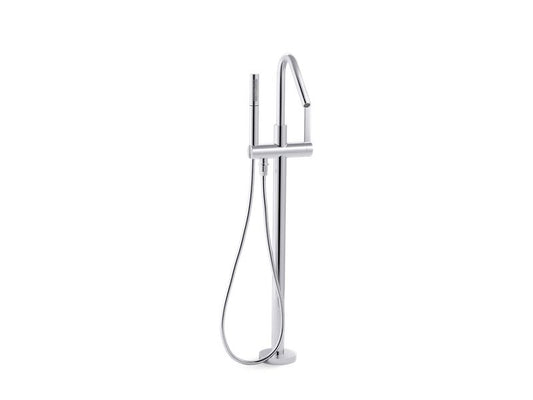 KOHLER K-T97344-4-CP Stillness floor-mount bath filler trim with handshower