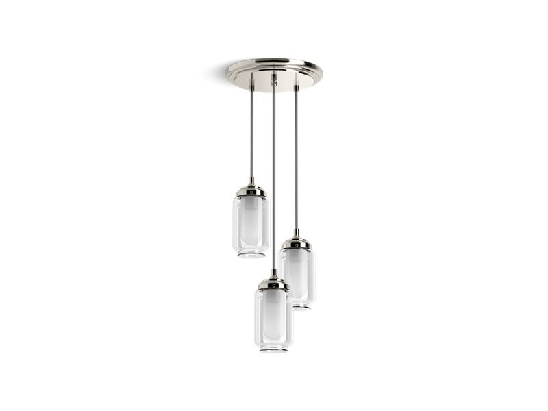 KOHLER K-22655-PE03-SNL Polished Nickel Artifacts Three-light pendant