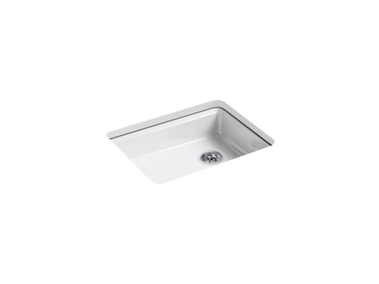 KOHLER K-5479-5U-0 White Riverby 25" undermount single-bowl kitchen sink