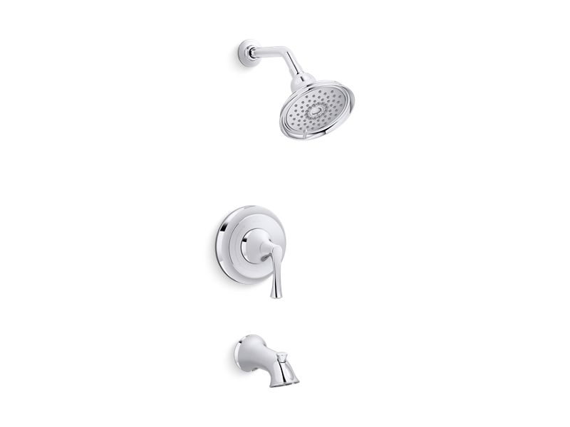 KOHLER K-R78048-4E-CP Polished Chrome Lilyfield Rite-Temp pressure-balancing bath/shower trim set