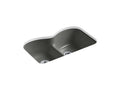 KOHLER K-6626-6U-58 Langlade 33" x 22" x 9-5/8" Smart Divide undermount double-equal kitchen sink with 6 oversize faucet holes