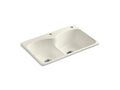 KOHLER K-6626-2-96 Langlade 33" x 22" x 9-5/8" top-mount Smart Divide double-equal kitchen sink with one faucet hole and one accessory hole