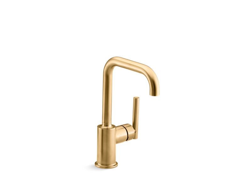 KOHLER K-7509-2MB Vibrant Brushed Moderne Brass Purist Single-handle bar sink faucet