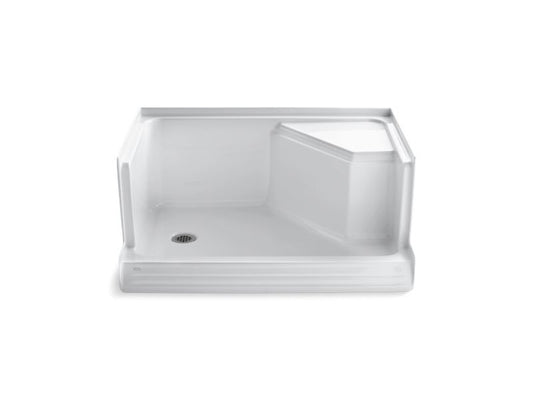 KOHLER K-9486-0 Memoirs 48" x 36" single threshold left-hand drain shower base with integral seat at right
