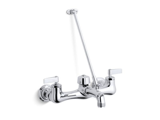 KOHLER K-8907-CP Kinlock Double lever handle service sink faucet with top-mounted wall brace