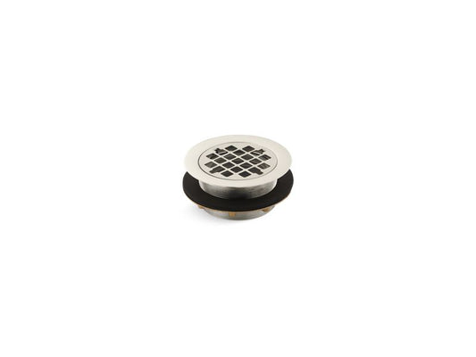 KOHLER K-9132-SN Vibrant Polished Nickel Round shower drain for use with plastic pipe, gasket included