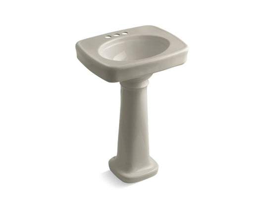 KOHLER K-2338-4-G9 Bancroft 24" pedestal bathroom sink with 4" centerset faucet holes