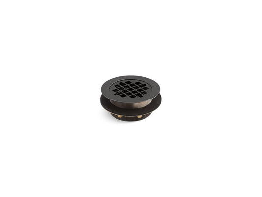 KOHLER K-9132-BL Matte Black Round shower drain for use with plastic pipe, gasket included